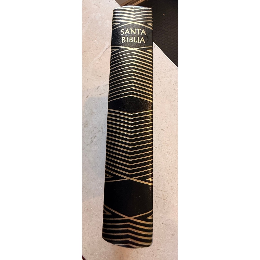 La Santa Biblia Reina Valera 1960 Spanish Hardcover Black Gold Chevron Spine